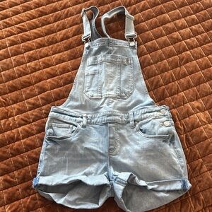 Light Blue Denim Short Overalls